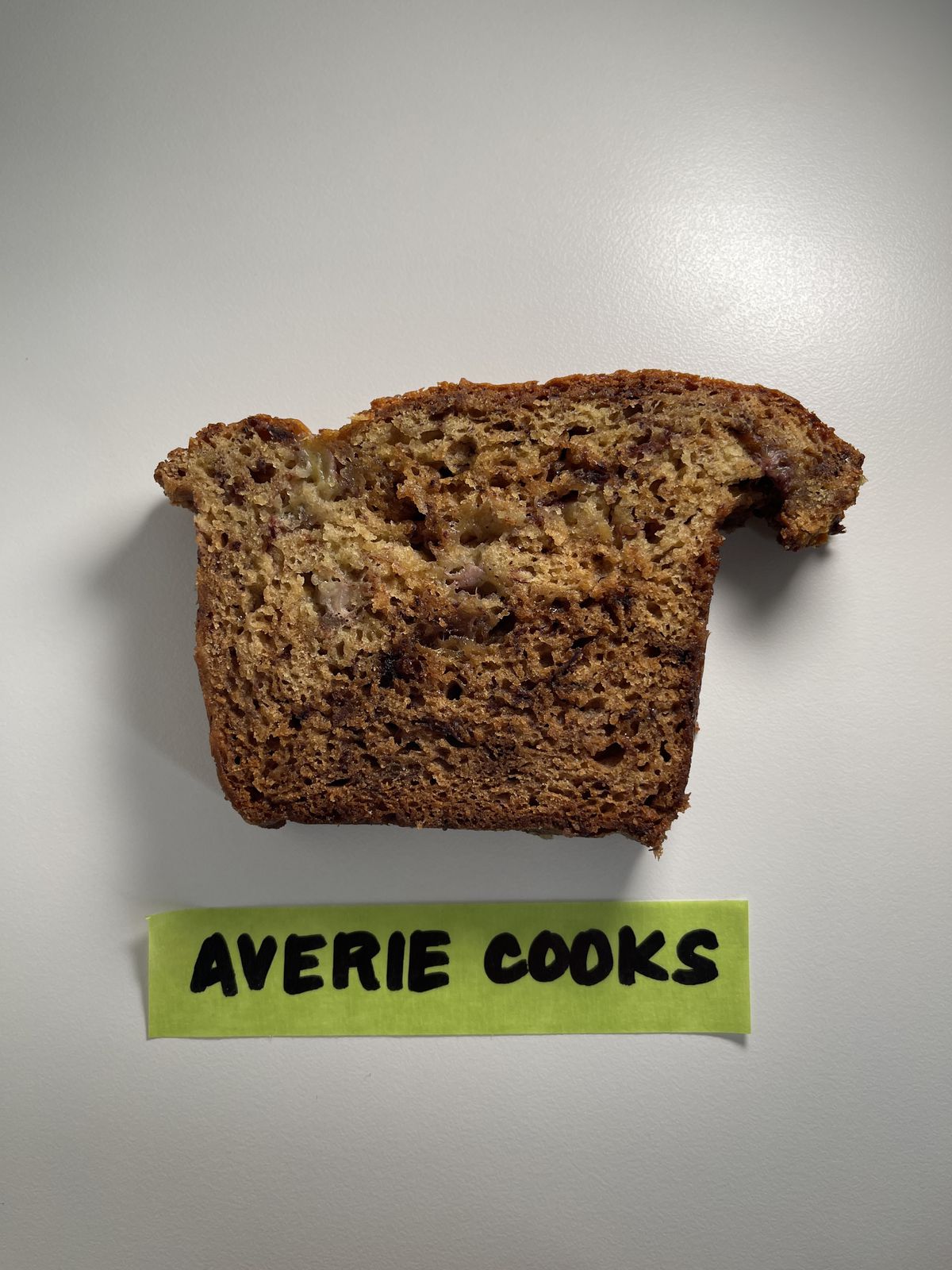 a slice of averie cooks’s banana bread