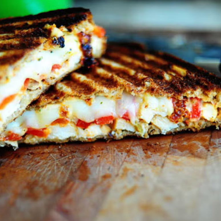 grilled chicken and roasted red pepper hot sandwich melt