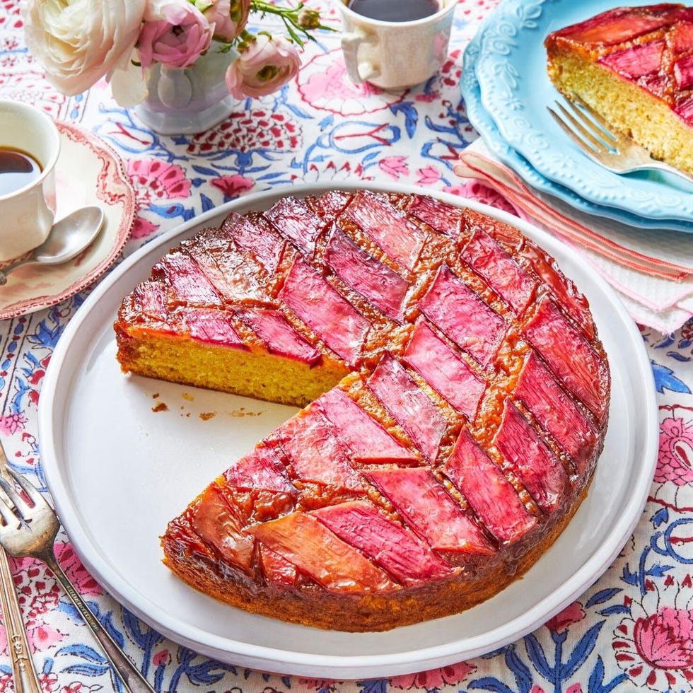rhubarb upside down cake memorial day dessert