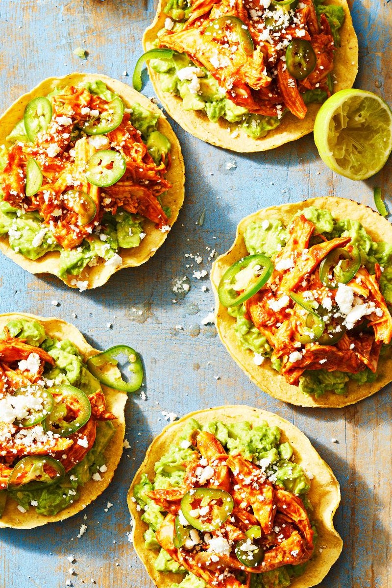 smoky chicken tostadas with guac