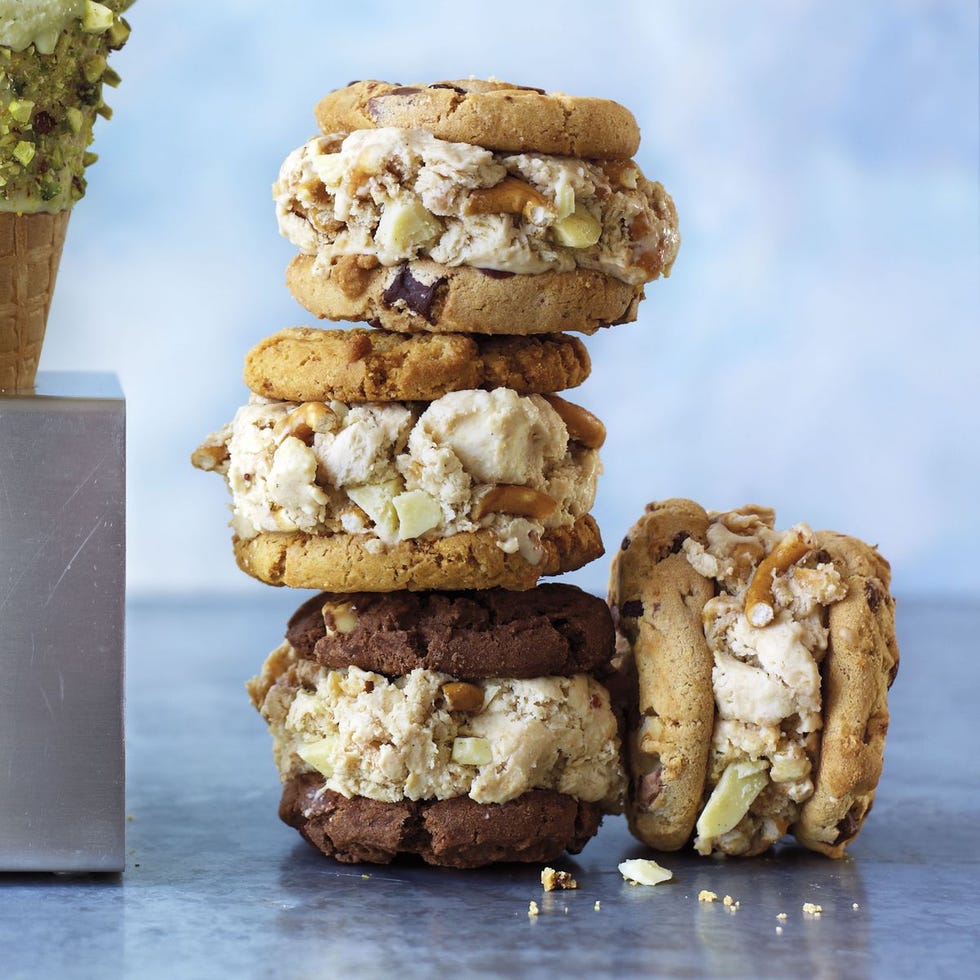 peanut buttermilk pretzel ice cream sandwich