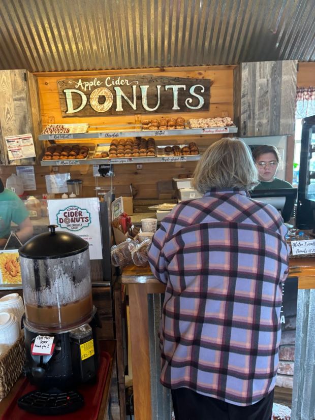 Indulge in delicious house-made treats at the Cider Doughnut Shack at the Common Man Roadside, Hooksett Rest Stop in New Hampshire. (Photo Moira McCarthy)