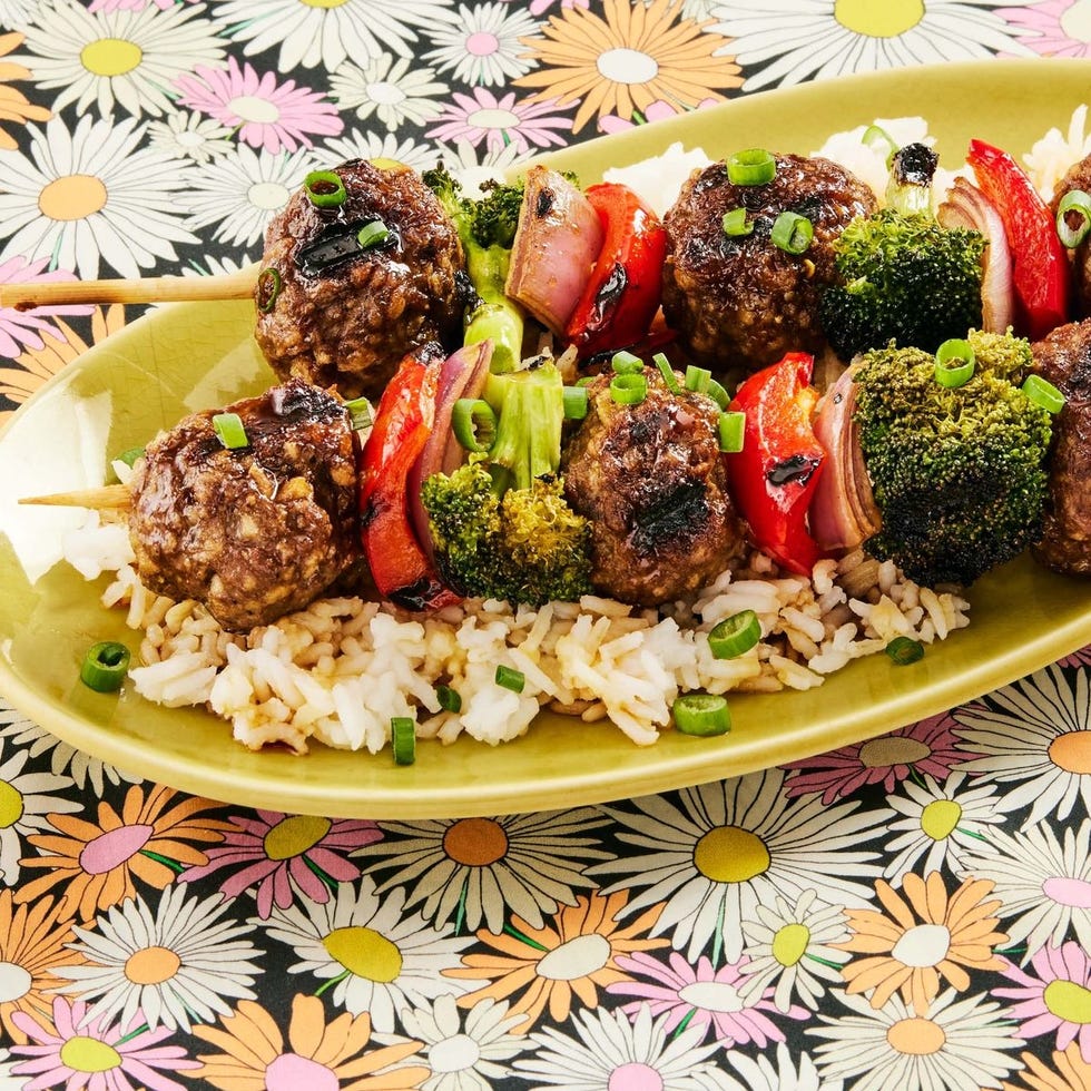 best grilling recipes teriyaki meatball broccoli kebab teriyaki meatball broccoli kebab