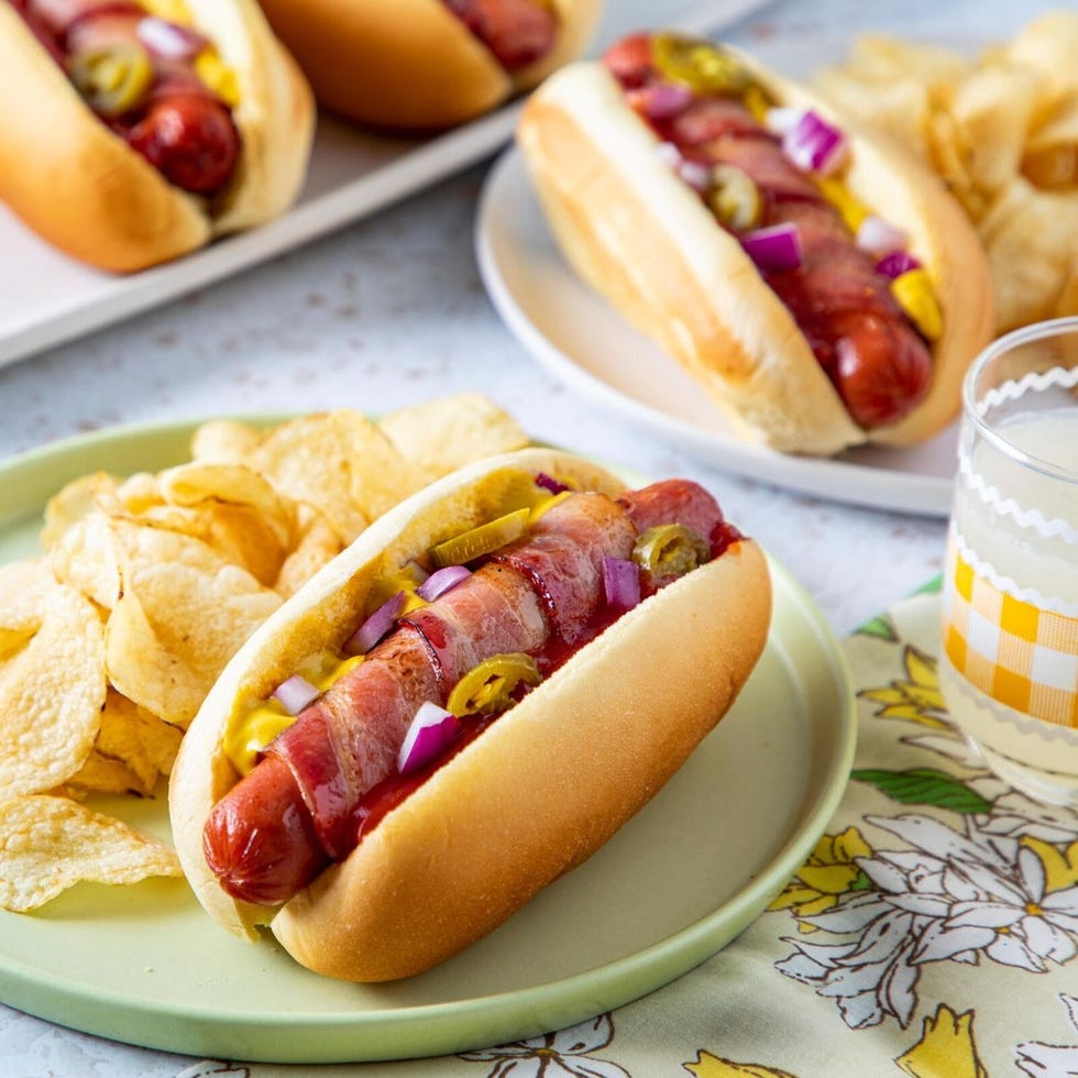bacon wrapped hot dogs for camping