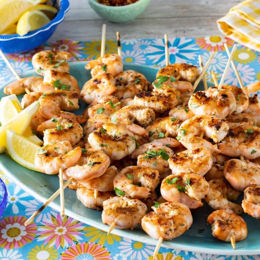 grilled shrimp skewers for camping