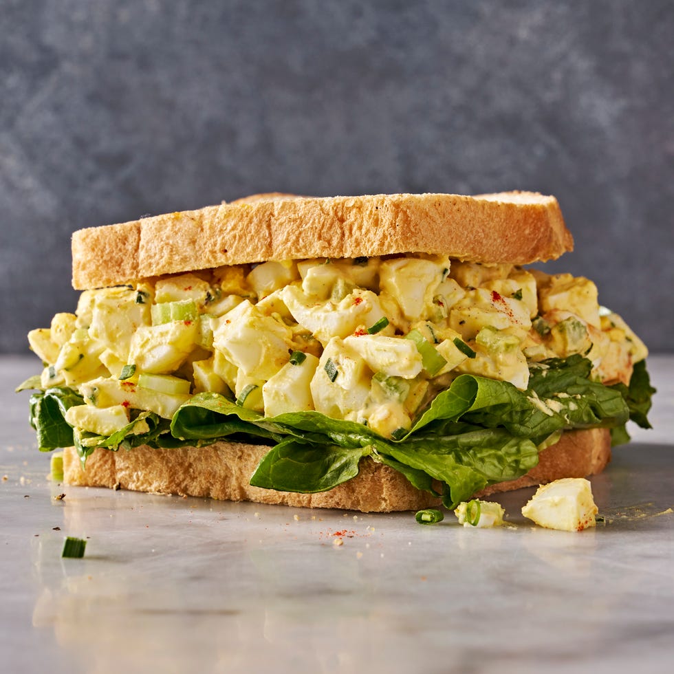 Egg Salad egg salad topped with chives and paprika