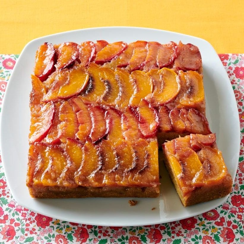 peach plum upside down fathers day cake
