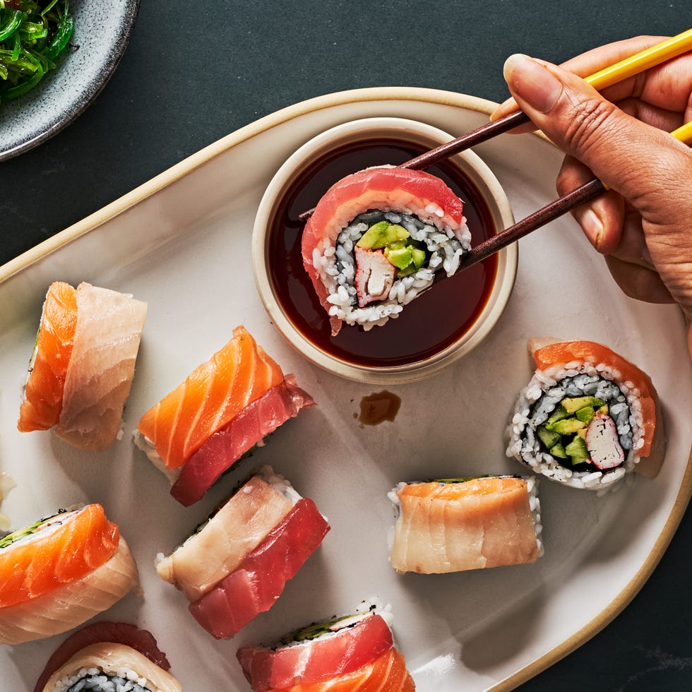 Rainbow Roll Sushi rainbow roll sushi