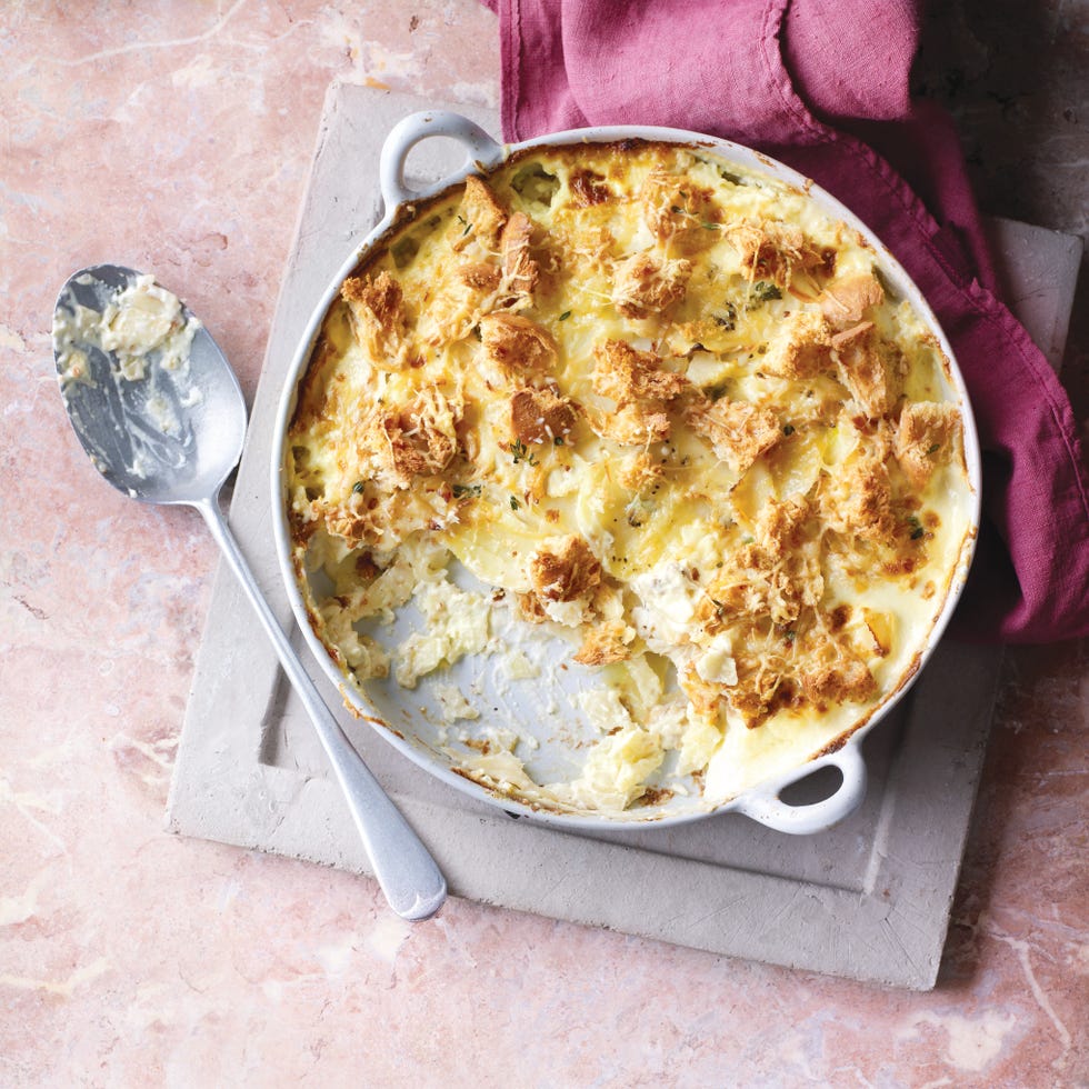 creamy smoked haddock and celeriac gratin