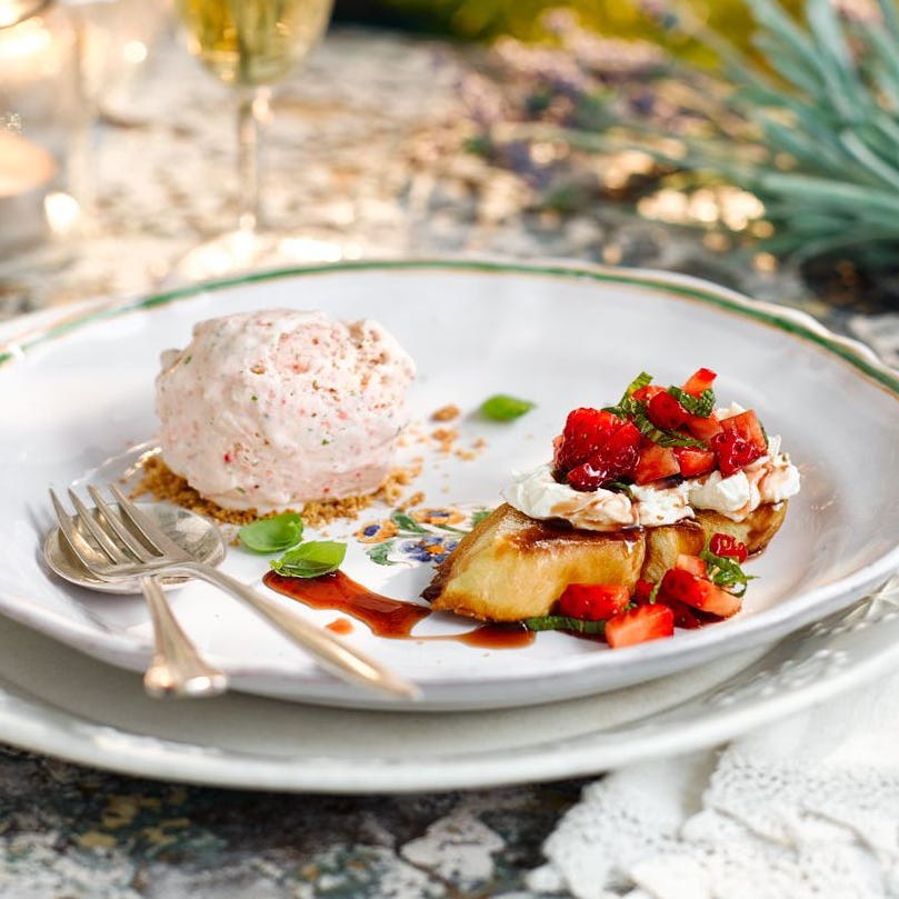 strawberry and basil ice cream