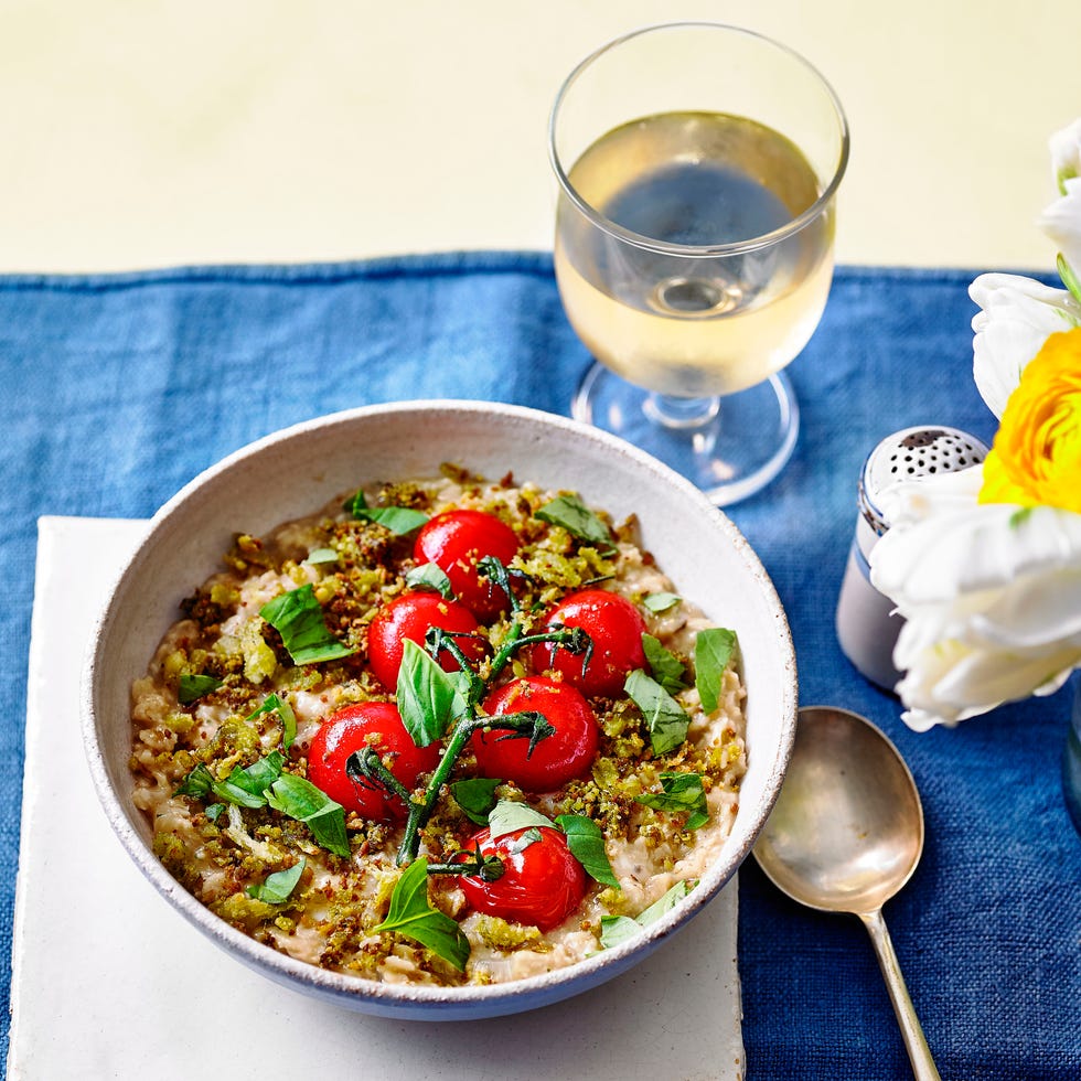 tomato, mozzarella and basil porridge