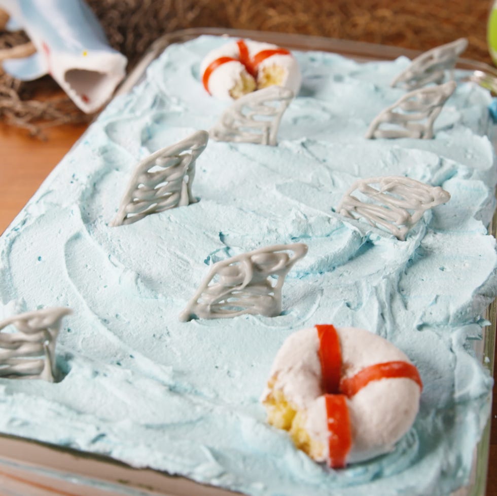 Shark Attack Poke Cake Horizontal