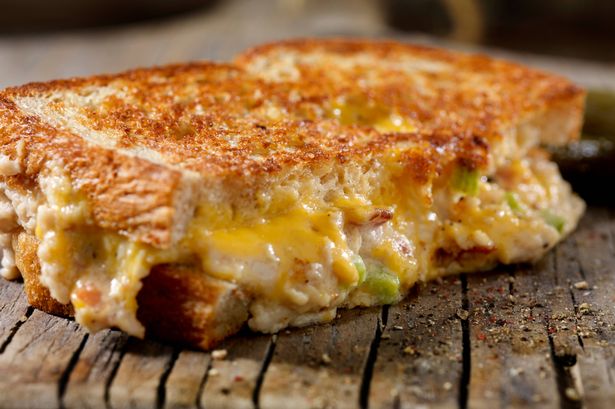 Chicken Salad with Bacon Grilled Cheese Sandwich