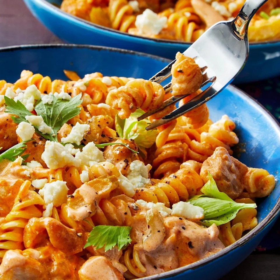 fall pasta buffalo chicken pasta