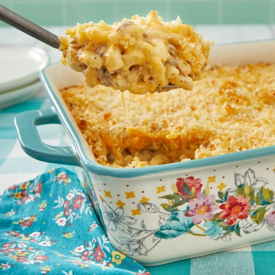 fall pasta cheeseburger casserole