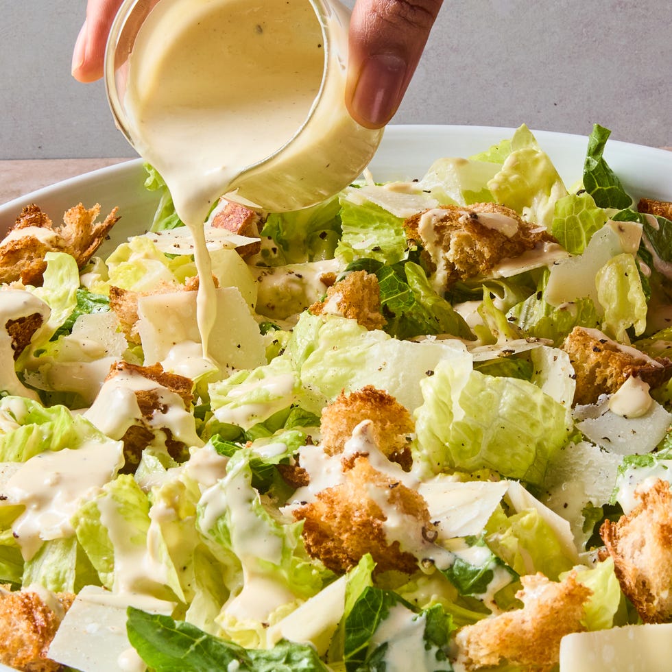 this dressing is a creamy, cheesy, umami packed dressing perfect for pairing with crispy romaine and croutons