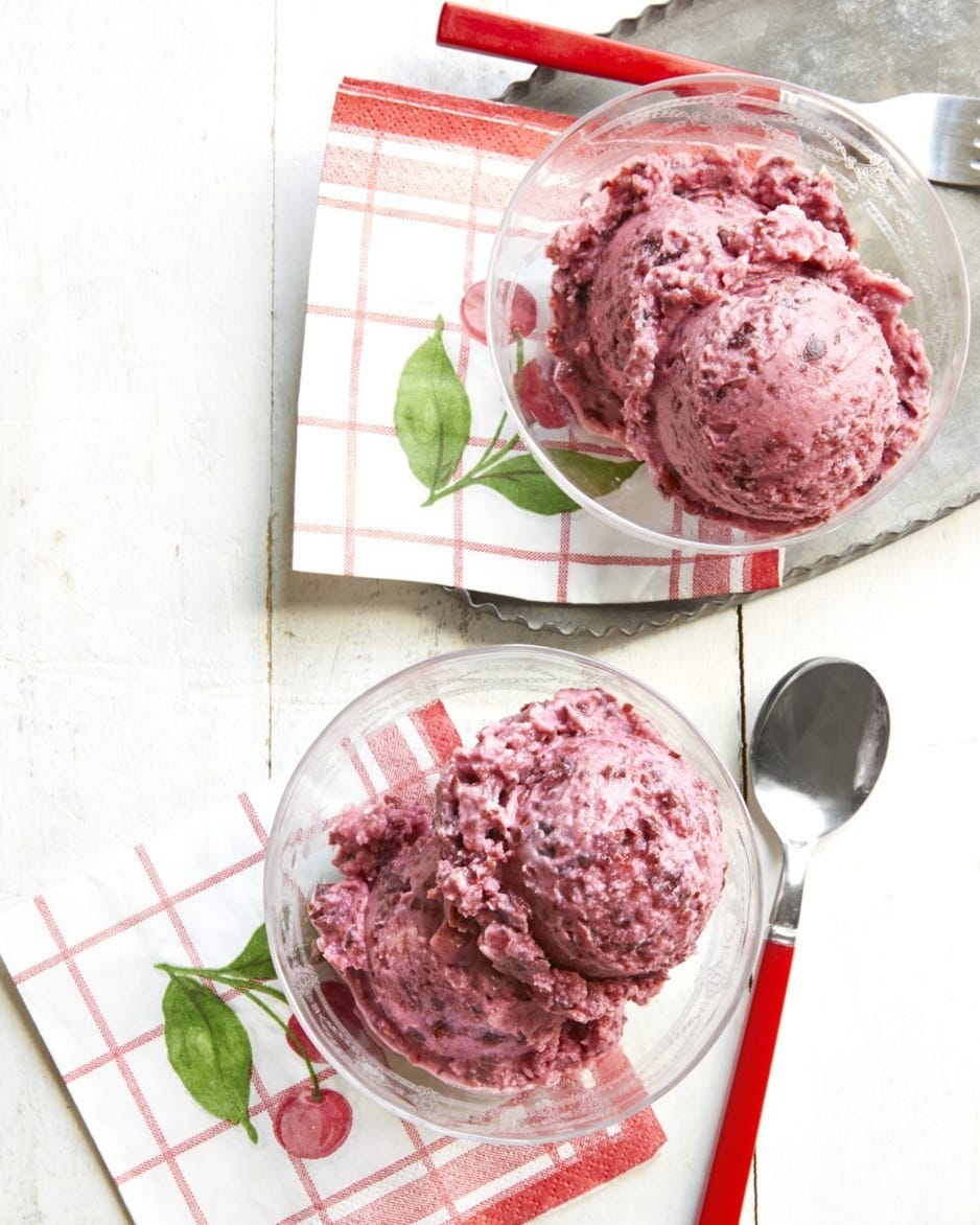desserts made from frozen fruit cherry sherbet