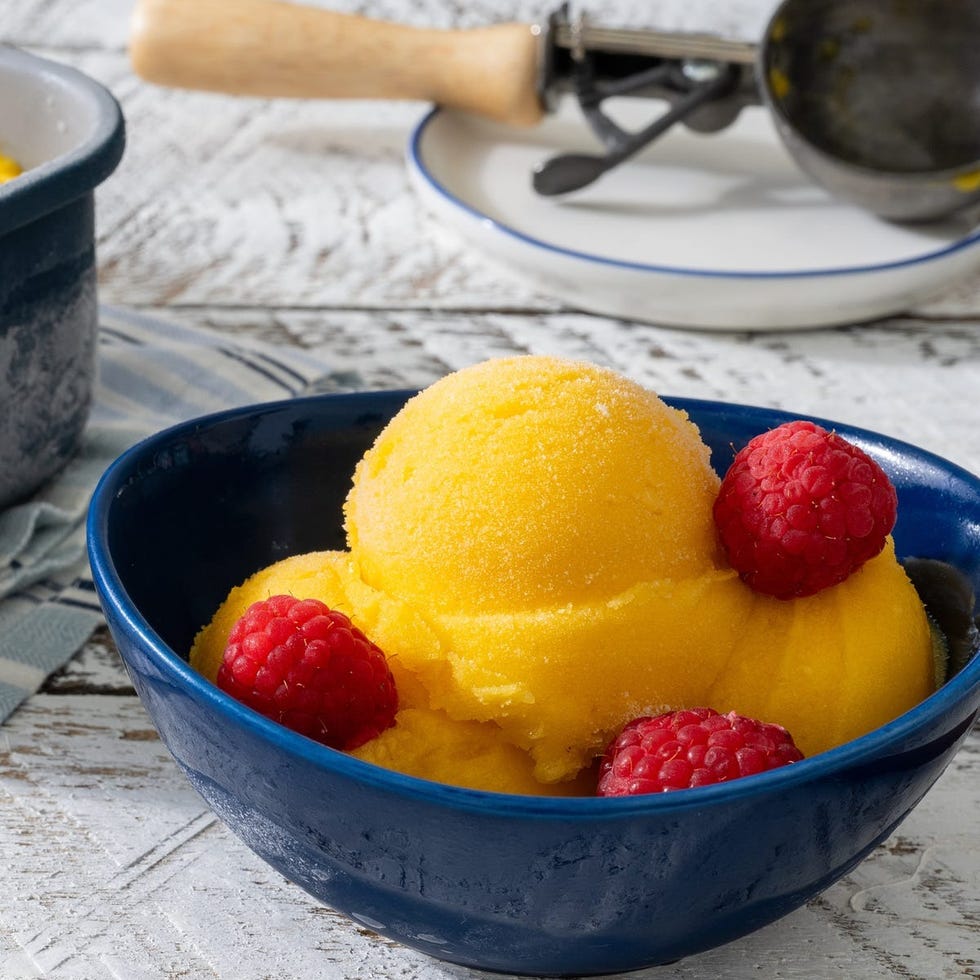 desserts made from frozen fruit mango sorbet