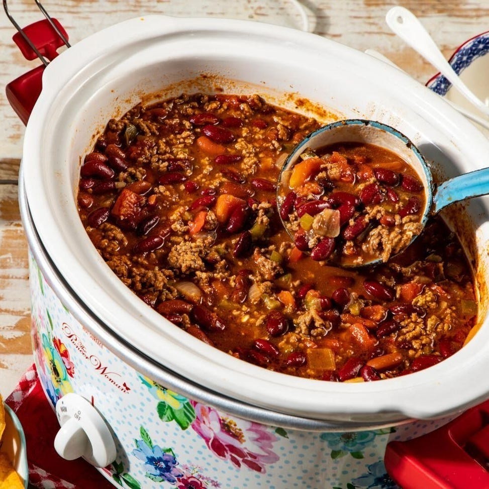 dishes at a midwestern potluck chili