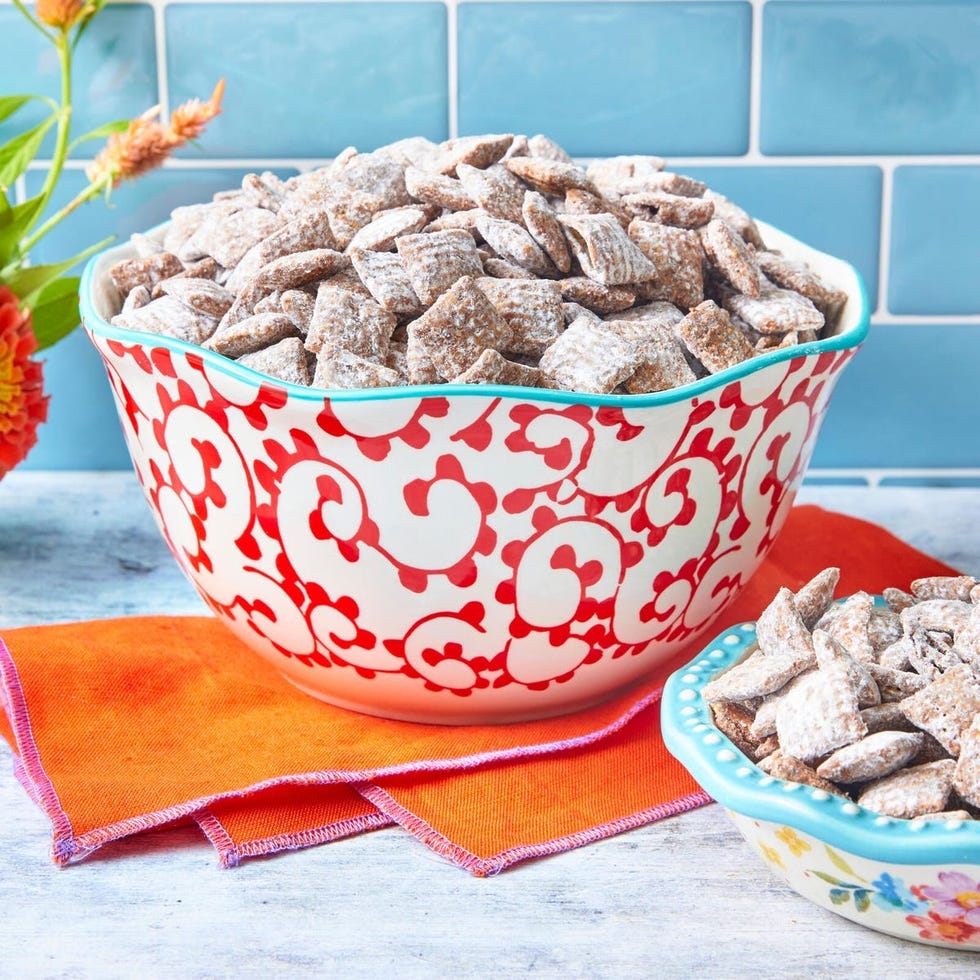 dishes at a midwestern potluck puppy chow