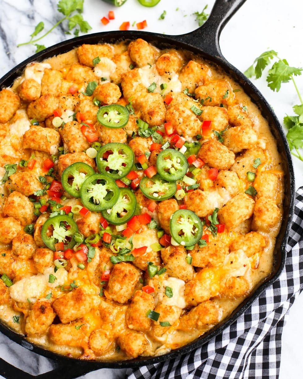 dishes at a midwestern potluck tater tot hotdish