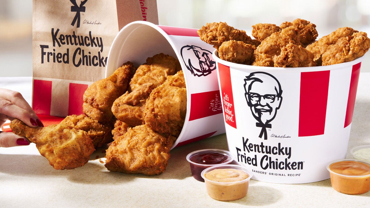 KFC’s new campaign offers a free bucket of Original Recipe chicken with a $15 app or website purchase for KFC Rewards members.