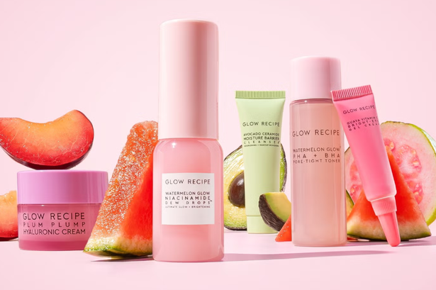 glow recipe set with fruit