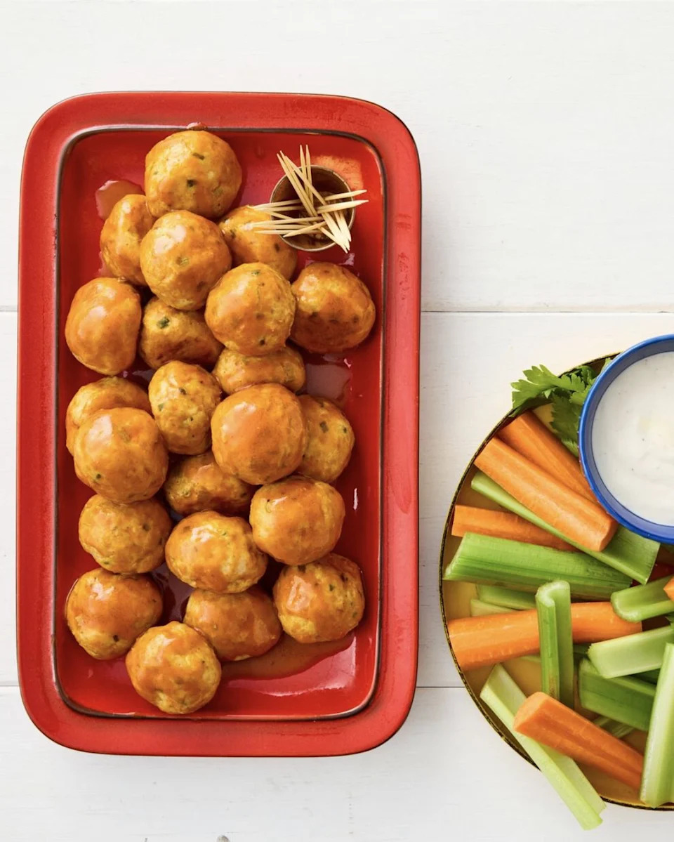buffalo chicken meatballs tailgate food