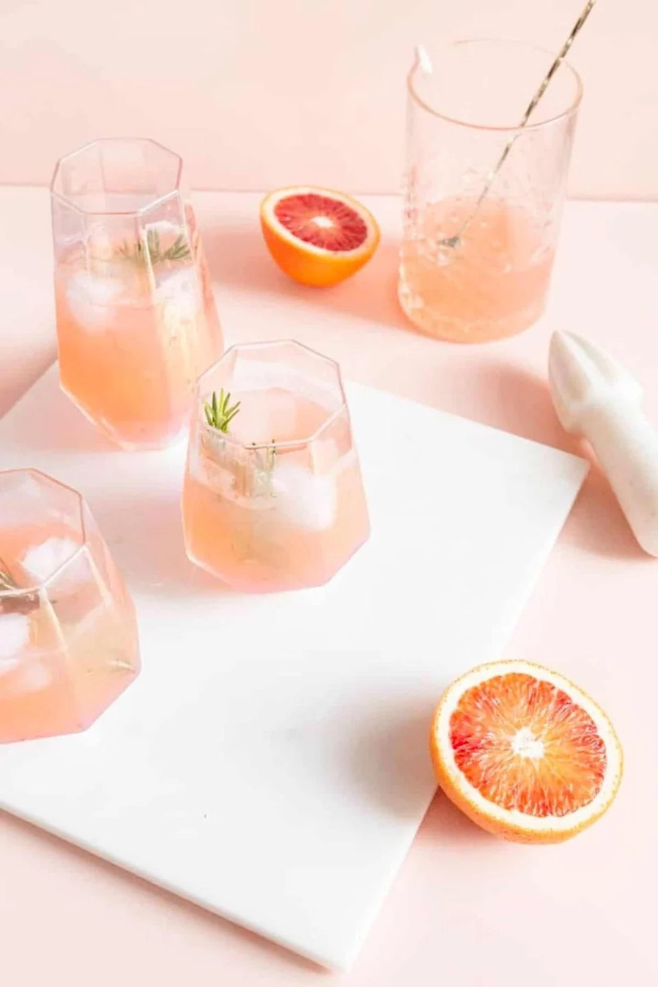 Blood Orange Ginger Cocktail with a Rosemary Simple Syrup | Brit + Co
