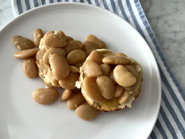 Deanne Revel/Allrecipes biscuits with butter beans on top