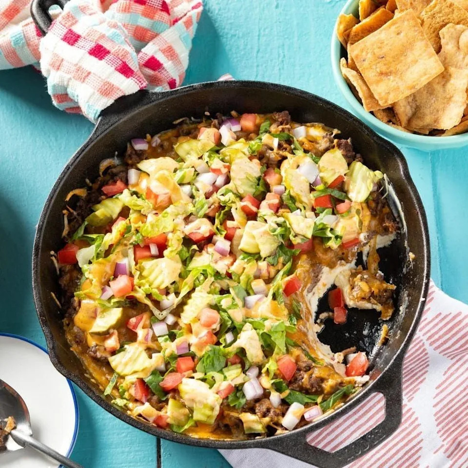 tailgate foods cheeseburger dip