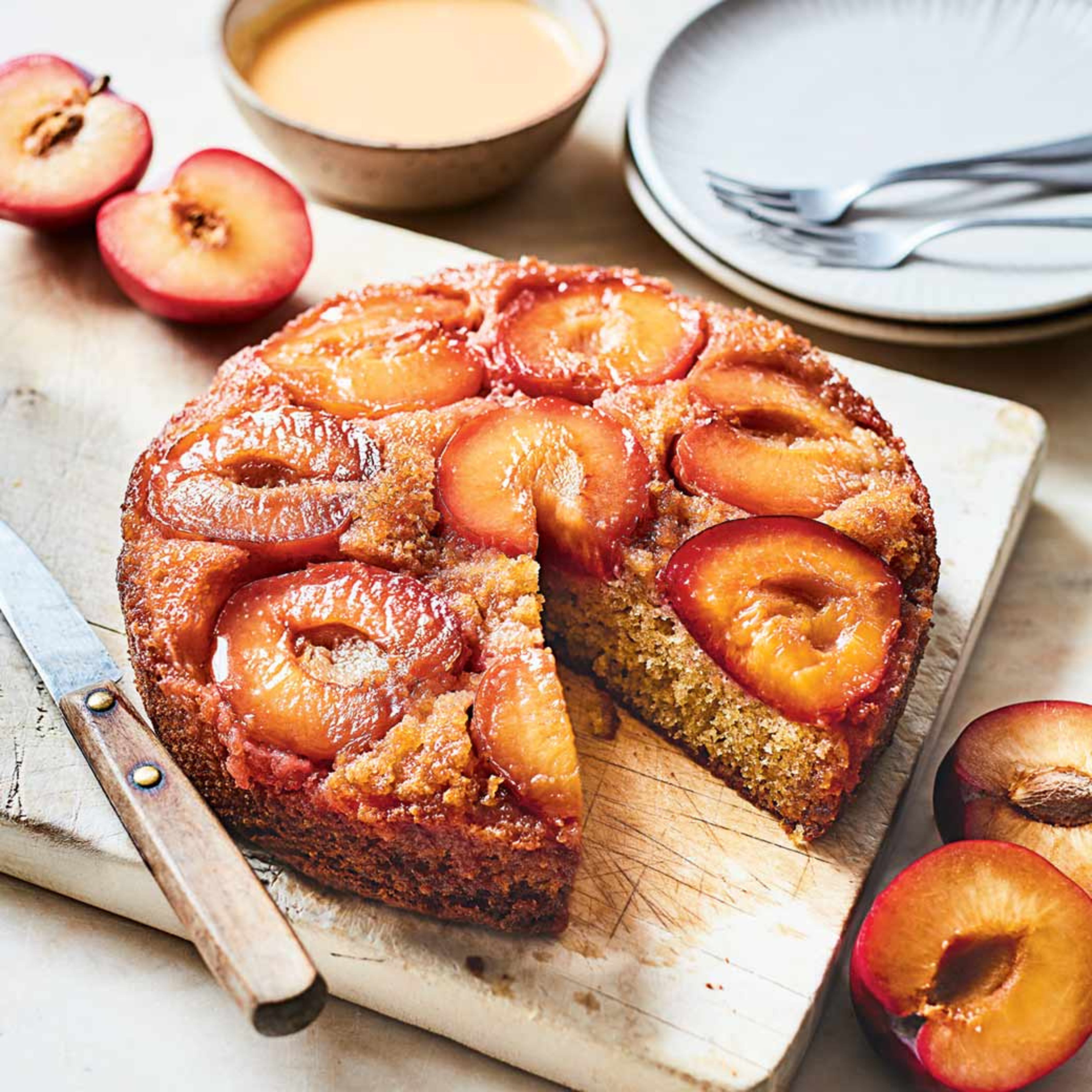 Soft, sticky and best served warm – this upside-down cake is a seasonal showstopper