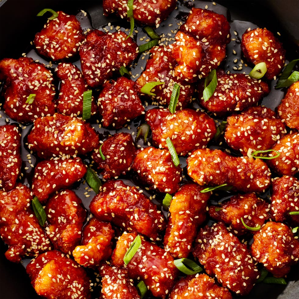 fried chicken tossed in a classic sesame sauce