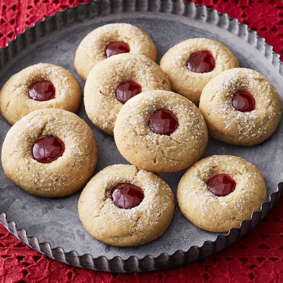 grandma desserts almond raspberry thumbprint cookies