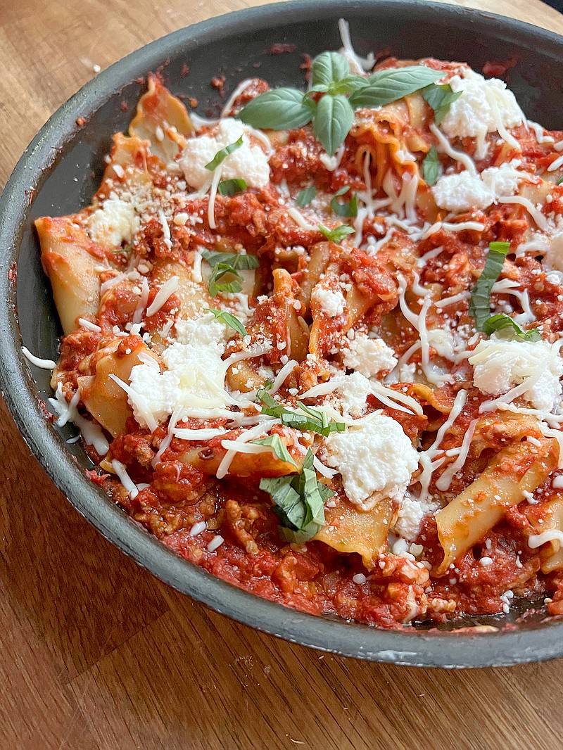 Skillet lasagna is made on the stovetop instead of in the oven and requires no boiling. / Gretchen McKay/The Pittsburgh Post-Gazette/TN