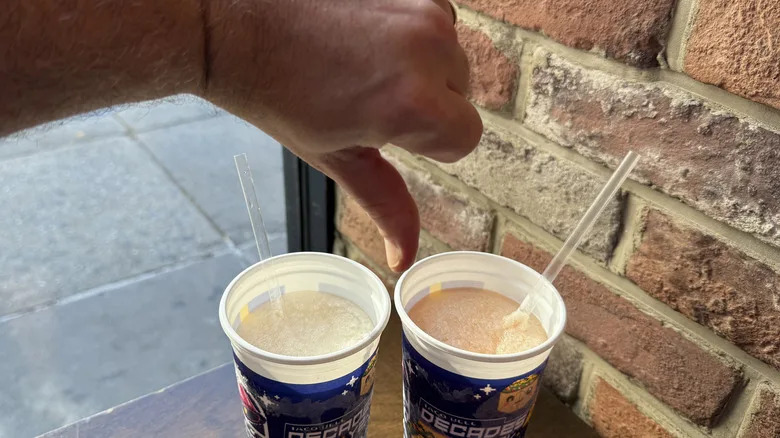 a thumbs down hovers over the two Vanilla Cream Freezes