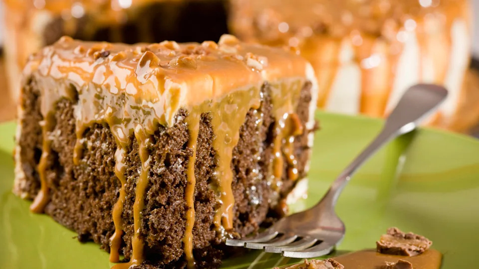 Chocolate Cake with Cajeta Caramel and Pecans.Photo by MiguelMalo via Getty Images