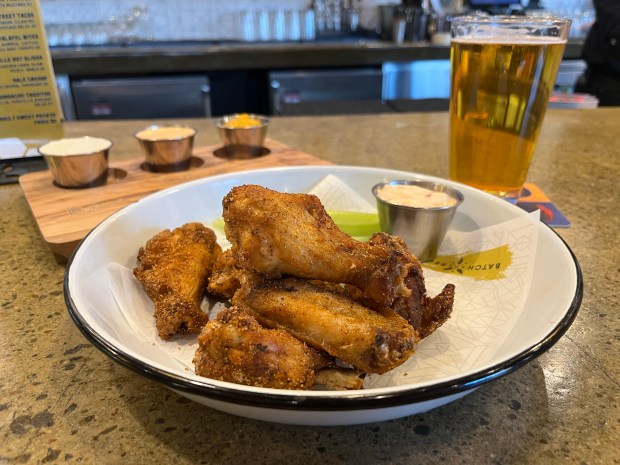 The smoked dry-rubbed Memphis wings at Batch & Brine in Lafayette.