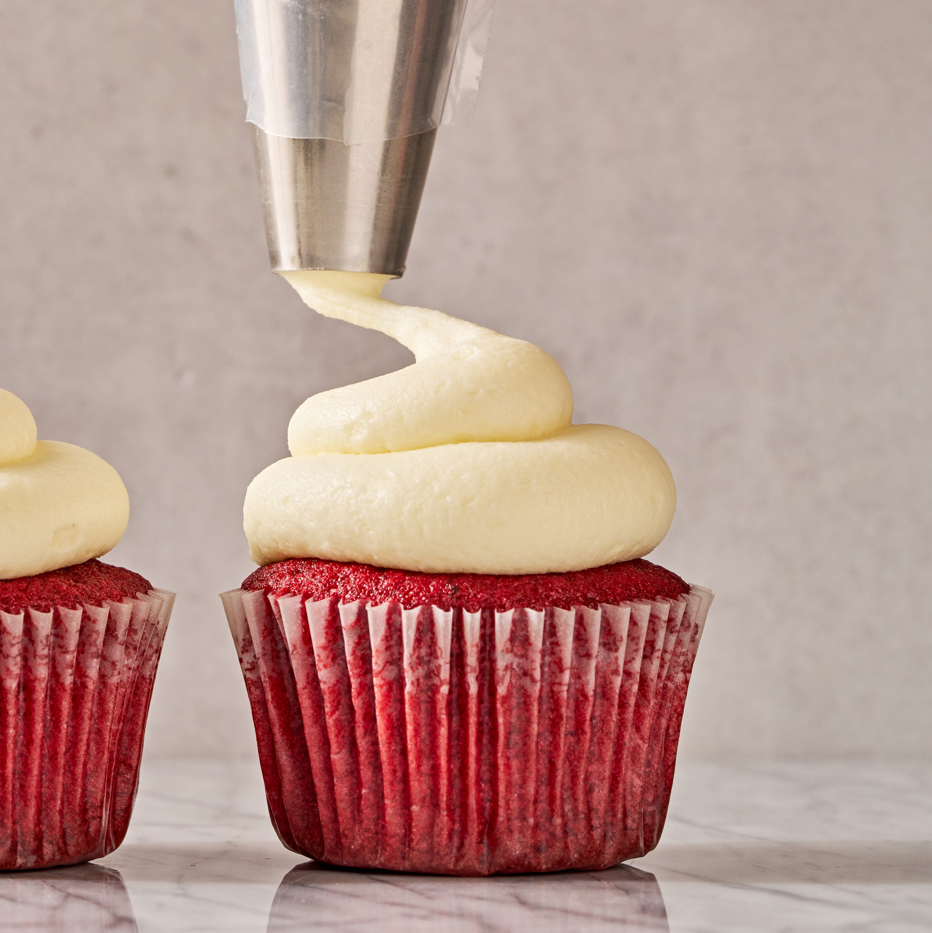 red velvet cupcake with cream cheese frosting