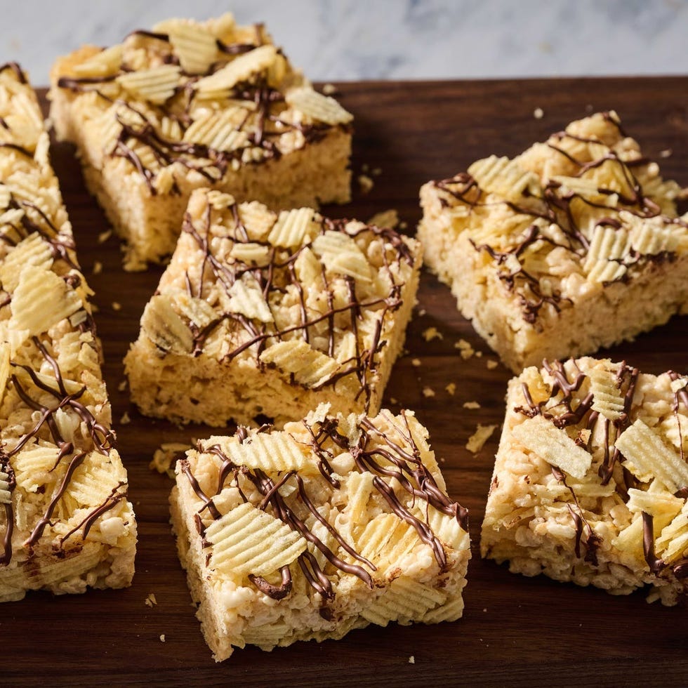 game day foods potato chip rice krispies treats