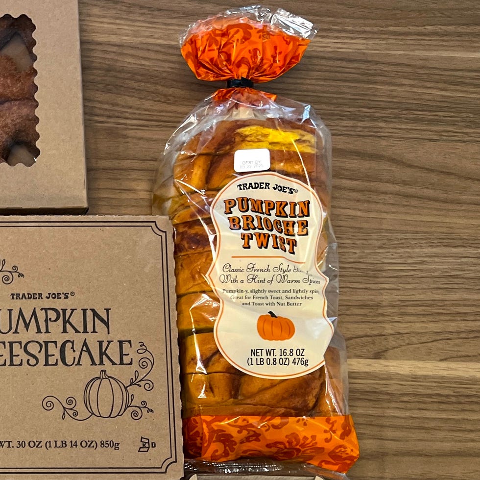 pumpkin brioche twist bread in a bag