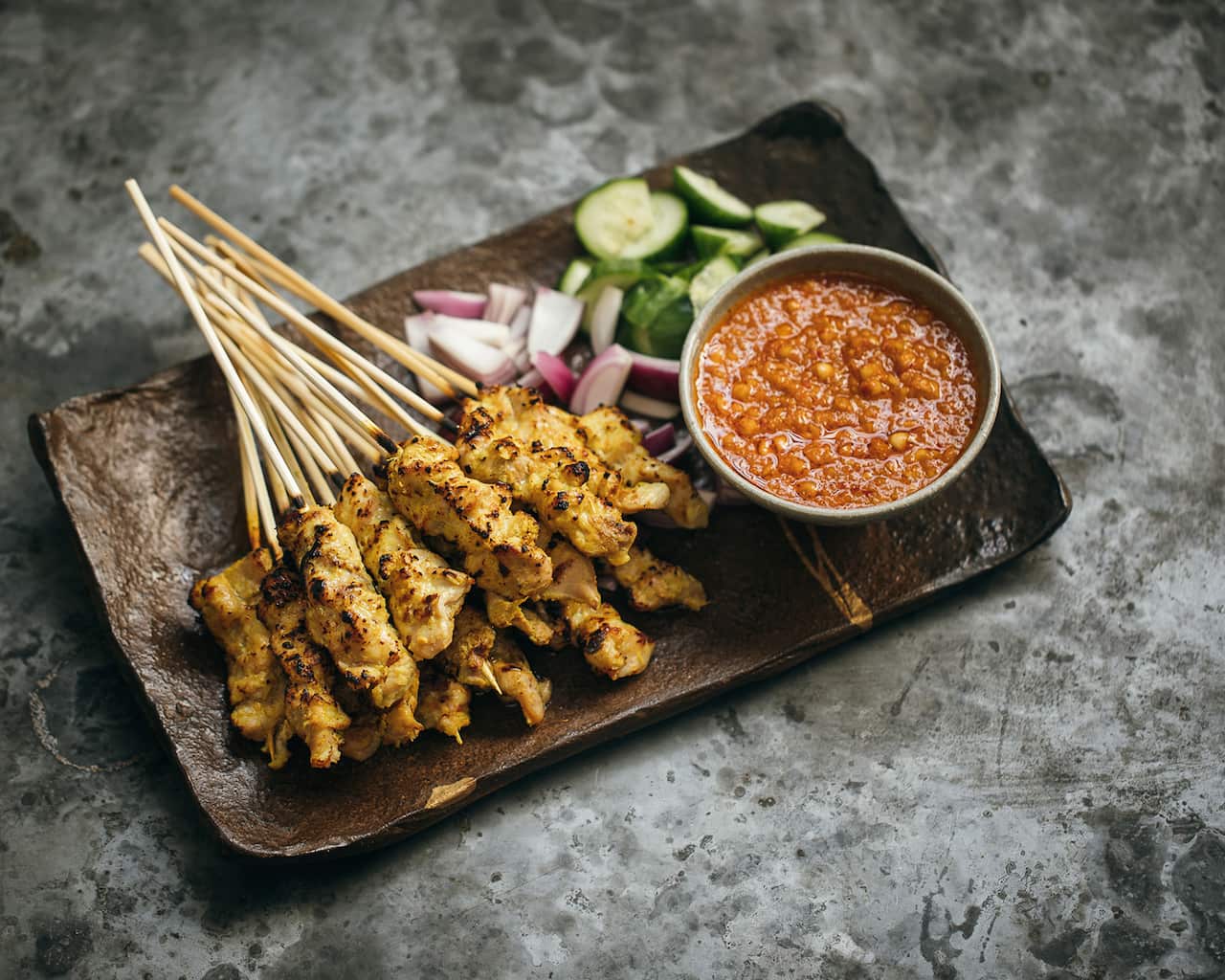 Malaysian chicken satay (satay ayam)