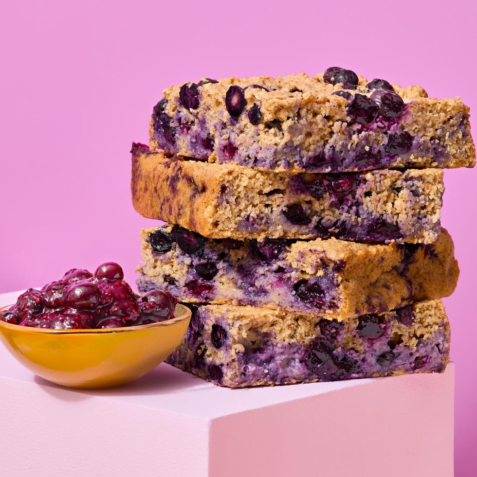 blueberry chia jam oat cake. desserts.