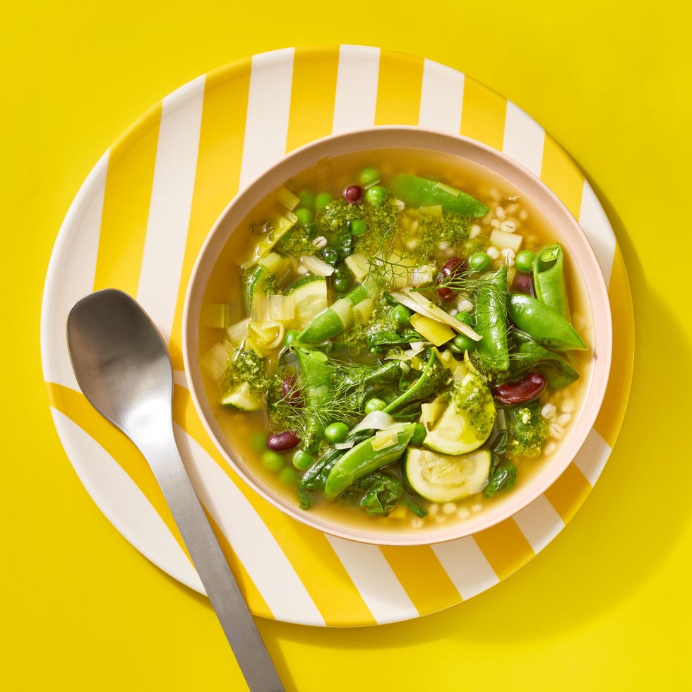 green summer minestrone. dinnertime meals.