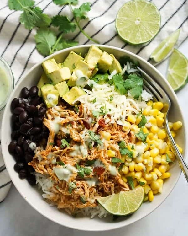 slow cooker chicken burrito bowl slow cooker chicken burrito bowl