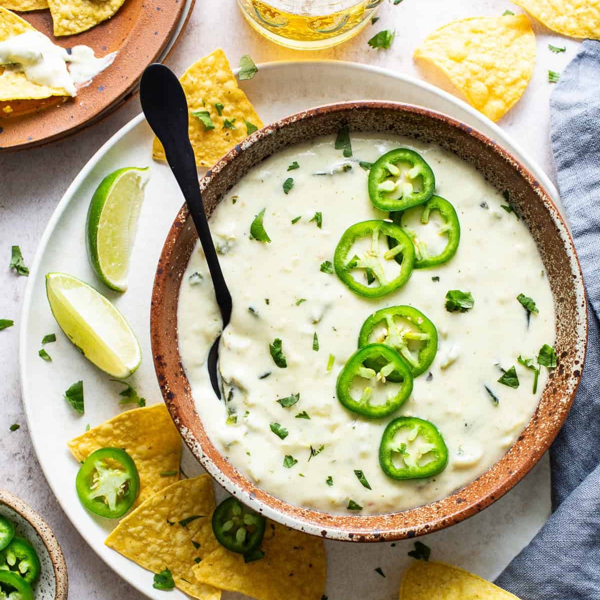 slow cooker dips salsa verde queso