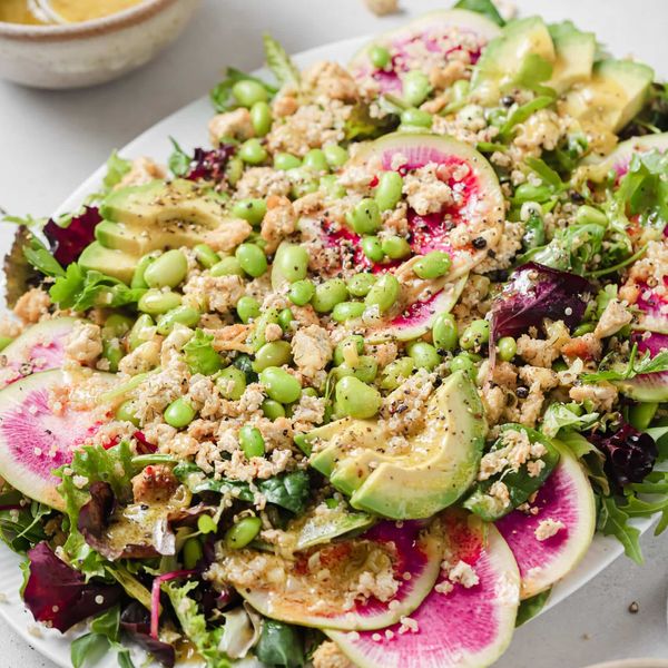 Spring Mix Salad with Lemon Baked Tofu