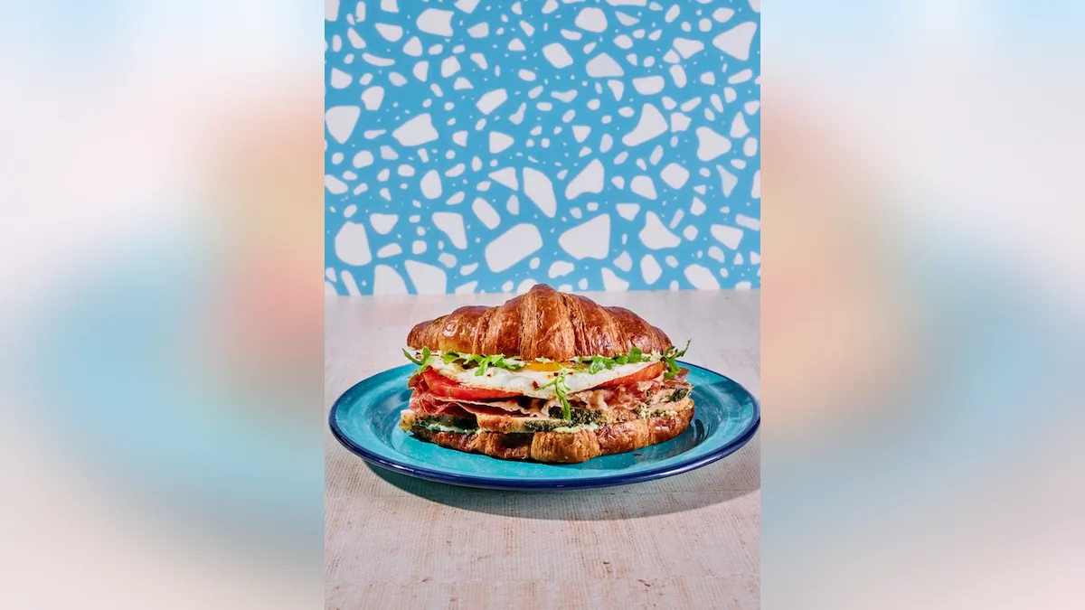 This turkey club is re-imagined into a breakfast option. 