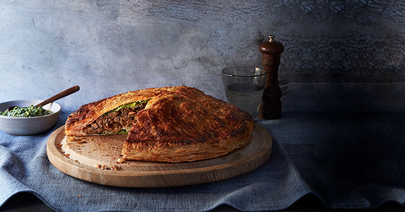 Pithivier with Watercress & Pistachio Pesto