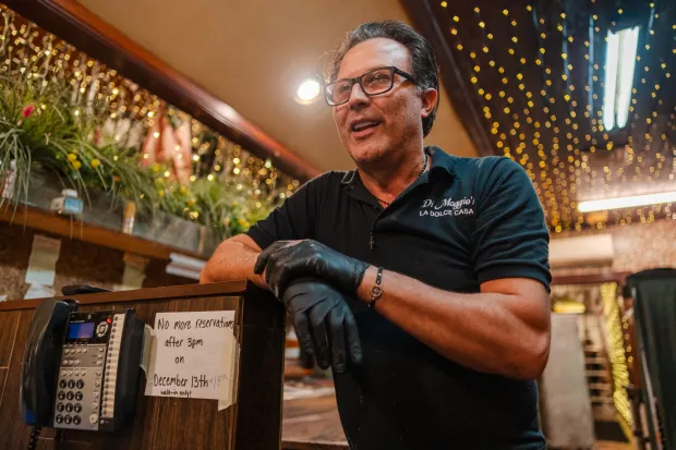 Owner Alfi Picone talks about his career as a chef while at La Dolce Casa - DiMaggio's in Tamaqua, Wednesday, Oct. 8, 2025. (MATTHEW PERSCHALL/MULTIMEDIA EDITOR)